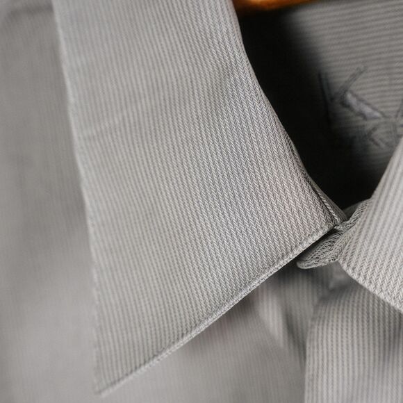 Vintage Krizia Shirt | Gray Button Down | Two Ply Cotton | Made In Italy - Picture 4 of 6